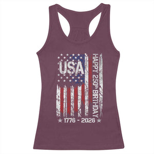 250 Years America Anniversary Flag Racerback Tank Top 4th of July Patriotic Independence Day TS10 Maroon Print Your Wear