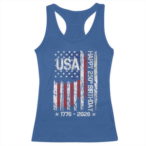 250 Years America Anniversary Flag Racerback Tank Top 4th of July Patriotic Independence Day TS10 Royal Blue Print Your Wear