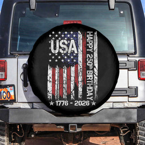 250 Years America Anniversary Flag Spare Tire Cover 4th of July Patriotic Independence Day TS10 No hole Black Print Your Wear
