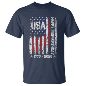 250 Years America Anniversary Flag T Shirt 4th of July Patriotic Independence Day TS10 Navy Print Your Wear