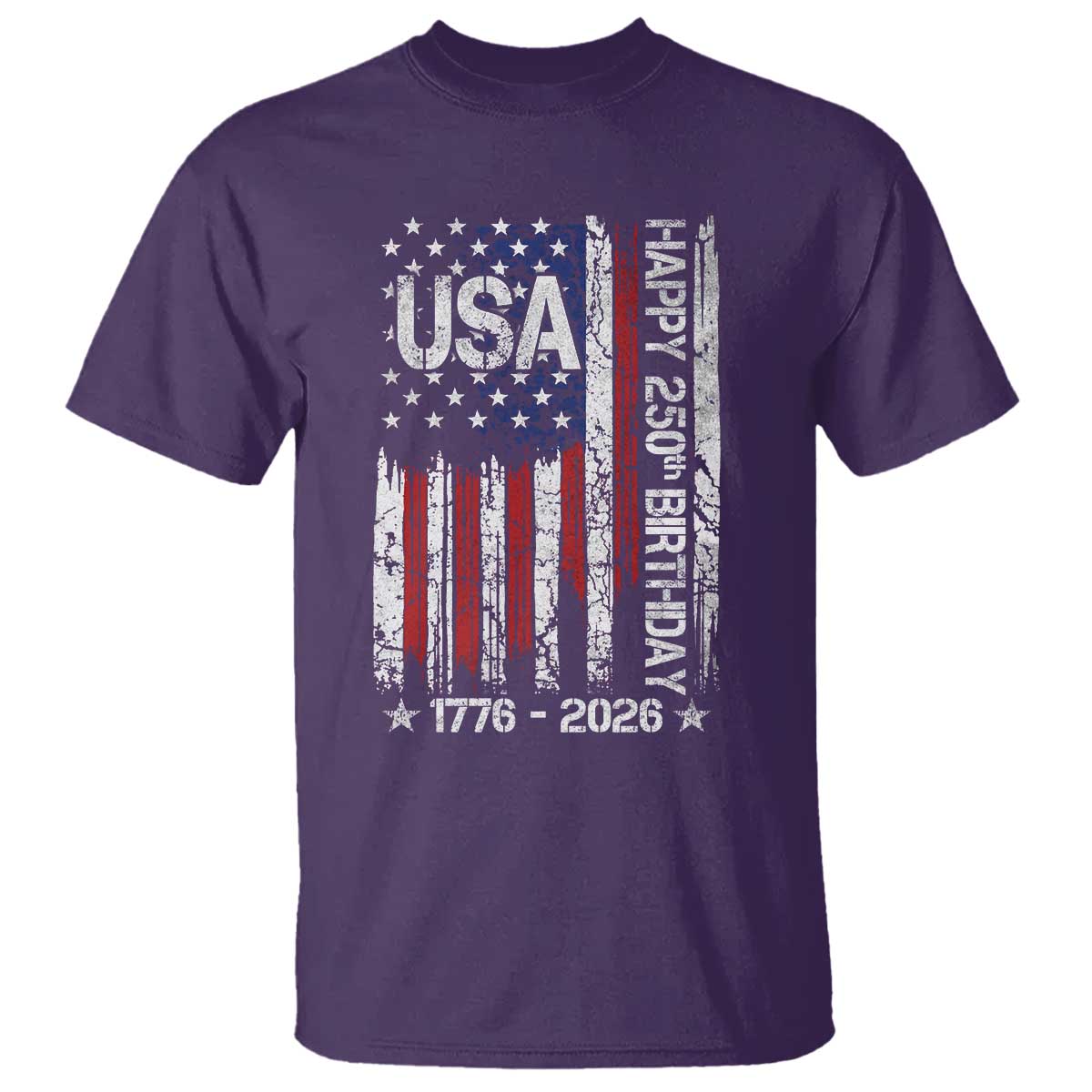 250 Years America Anniversary Flag T Shirt 4th of July Patriotic Independence Day TS10 Purple Print Your Wear