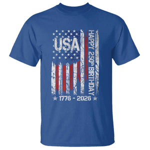 250 Years America Anniversary Flag T Shirt 4th of July Patriotic Independence Day TS10 Royal Blue Print Your Wear