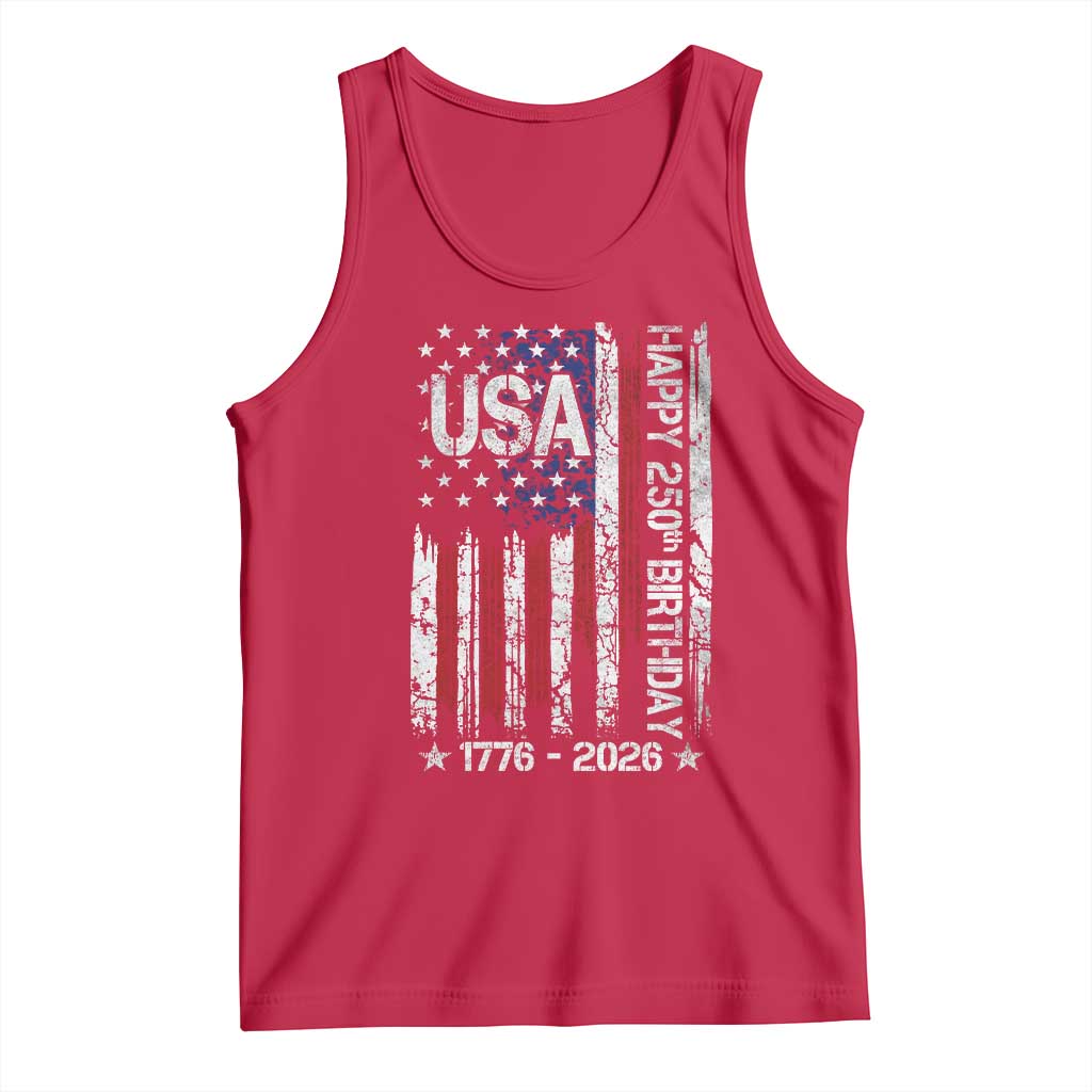 250 Years America Anniversary Flag Tank Top 4th of July Patriotic Independence Day TS10 Red Print Your Wear