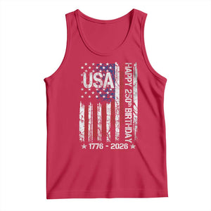 250 Years America Anniversary Flag Tank Top 4th of July Patriotic Independence Day TS10 Red Print Your Wear