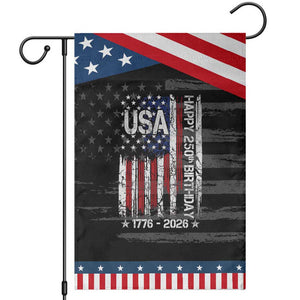 250 Years America Anniversary Flag Garden Flag 4th of July Patriotic Independence Day TS10 Distressed Black Blue Print Your Wear