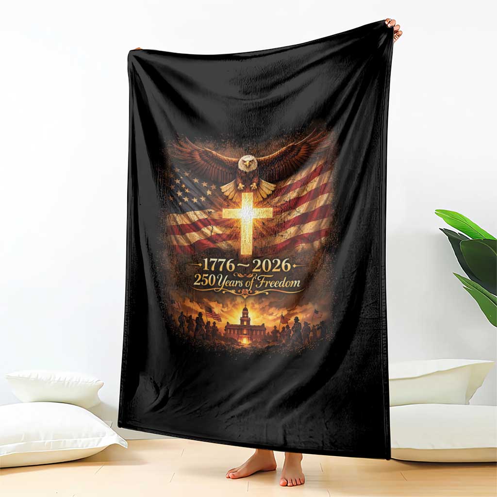 250th Anniversary USA Throw Blanket 1776 2026 4th of July Patriotic Us 250 Flag TS10 Print Your Wear