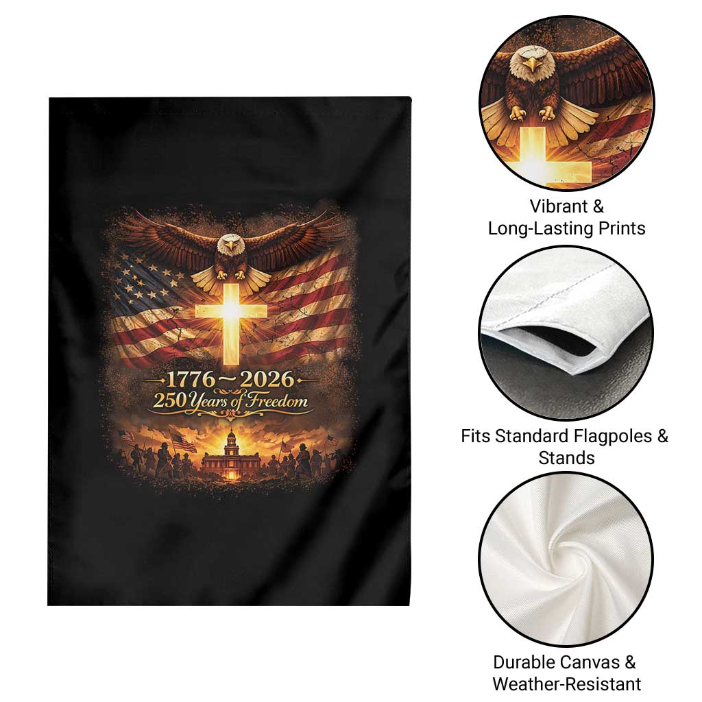 250th Anniversary USA Garden Flag 1776 2026 4th of July Patriotic Us 250 Flag TS10 Print Your Wear