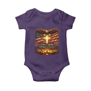 250th Anniversary USA Baby Onesie 1776 2026 4th of July Patriotic Us 250 Flag TS10 Purple Print Your Wear