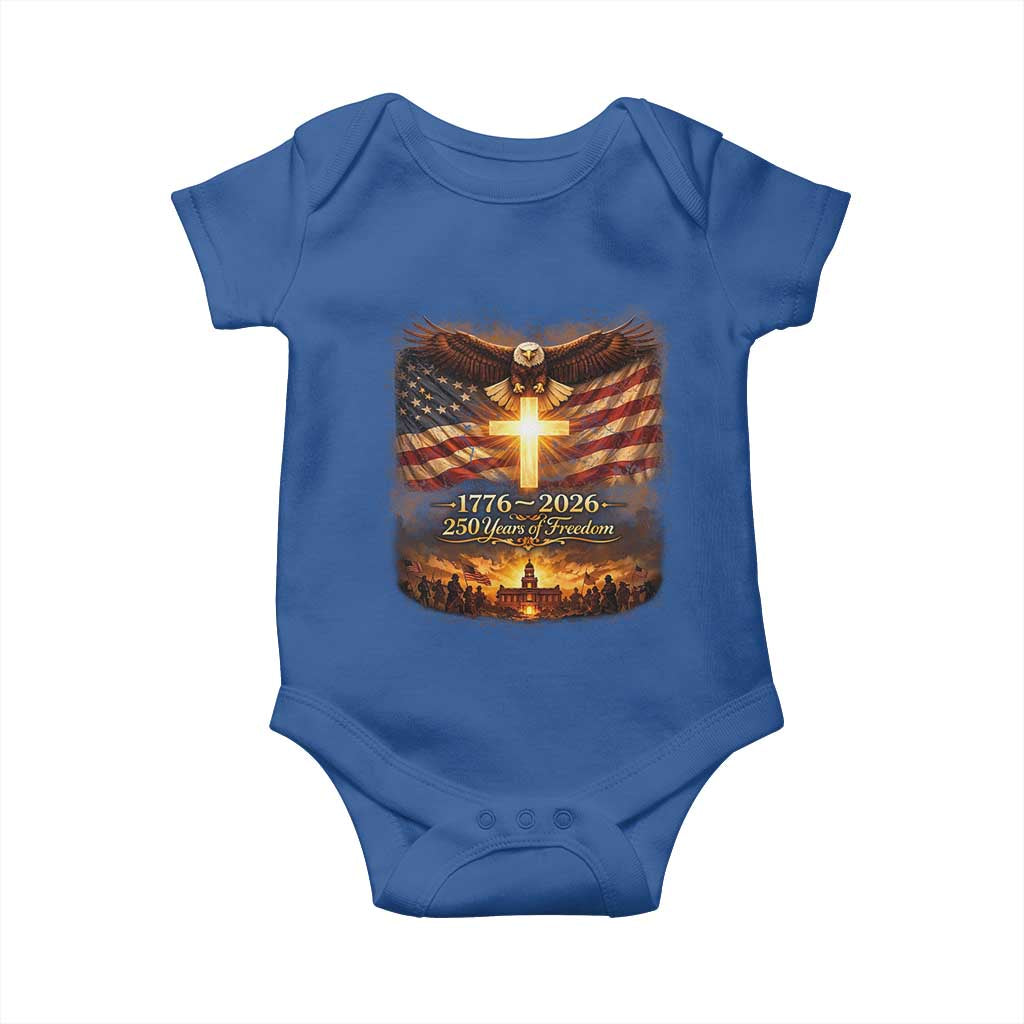 250th Anniversary USA Baby Onesie 1776 2026 4th of July Patriotic Us 250 Flag TS10 Royal Blue Print Your Wear