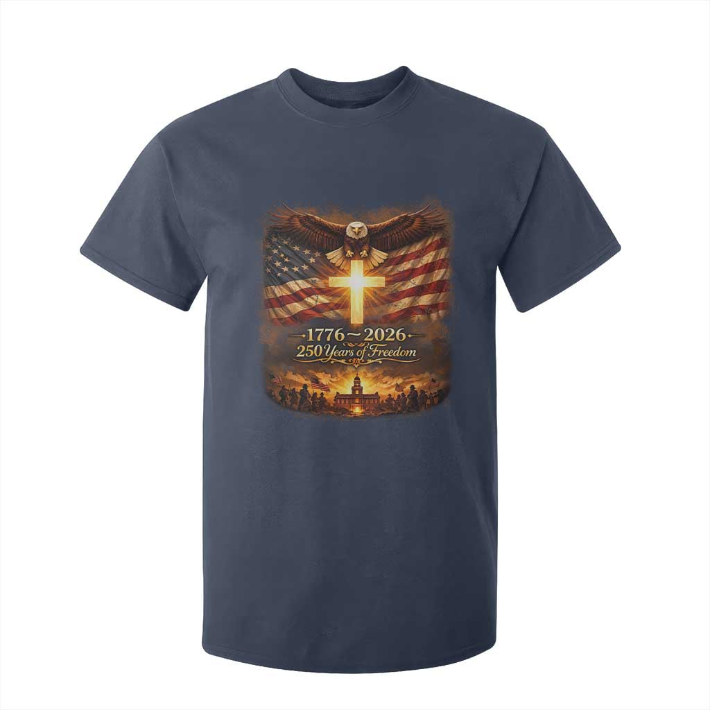 250th Anniversary USA T Shirt For Kid 1776 2026 4th of July Patriotic Us 250 Flag TS10 Navy Print Your Wear