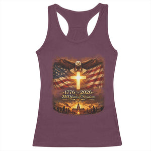 250th Anniversary USA Racerback Tank Top 1776 2026 4th of July Patriotic Us 250 Flag TS10 Maroon Print Your Wear