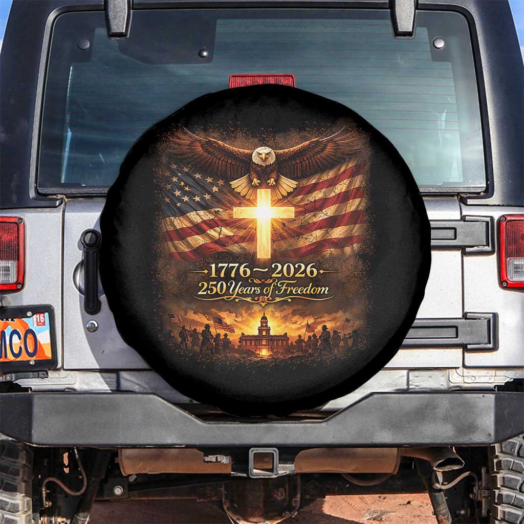 250th Anniversary USA Spare Tire Cover 1776 2026 4th of July Patriotic Us 250 Flag TS10 No hole Black Print Your Wear