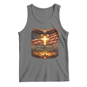 250th Anniversary USA Tank Top 1776 2026 4th of July Patriotic Us 250 Flag TS10 Black Heather Print Your Wear