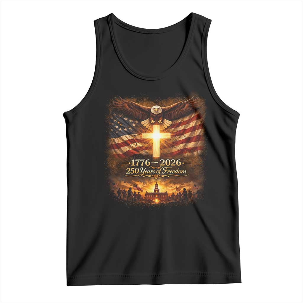 250th Anniversary USA Tank Top 1776 2026 4th of July Patriotic Us 250 Flag TS10 Black Print Your Wear