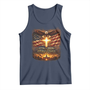 250th Anniversary USA Tank Top 1776 2026 4th of July Patriotic Us 250 Flag TS10 Navy Print Your Wear