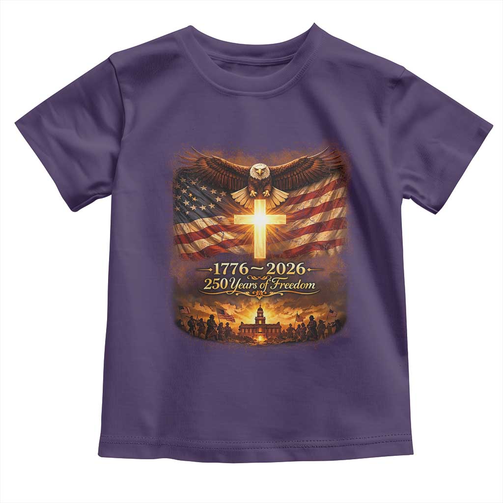 250th Anniversary USA Toddler T Shirt 1776 2026 4th of July Patriotic Us 250 Flag TS10 Purple Print Your Wear