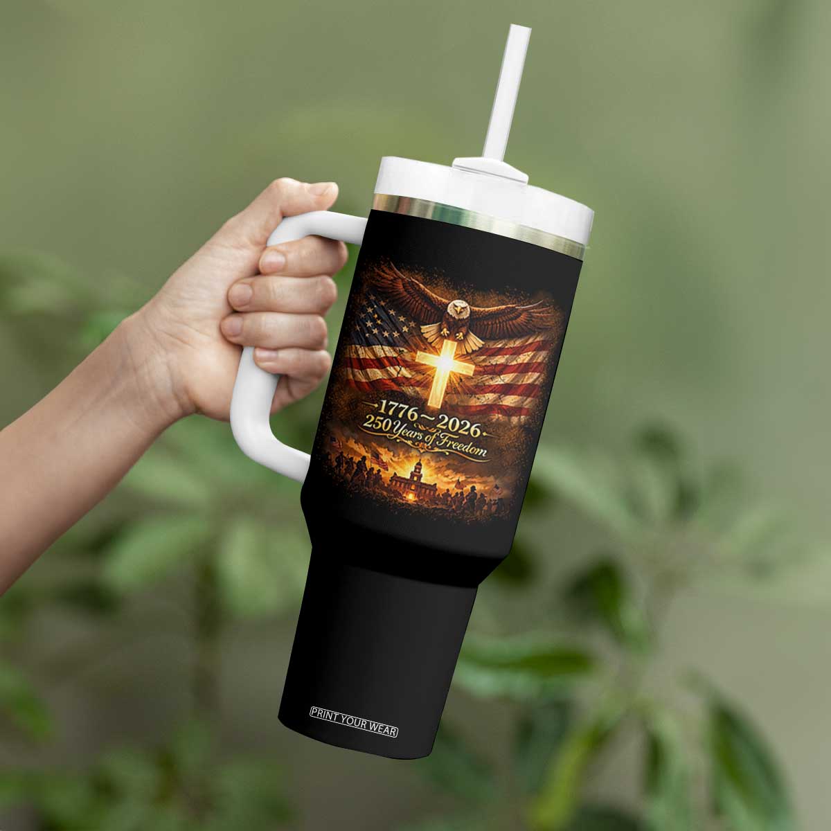 250th Anniversary USA Tumbler With Handle 1776 2026 4th of July Patriotic Us 250 Flag TS10 Print Your Wear