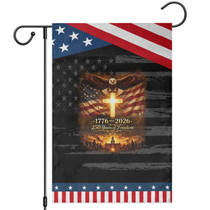 250th Anniversary USA Garden Flag 1776 2026 4th of July Patriotic Us 250 Flag TS10 Distressed Black Blue Print Your Wear