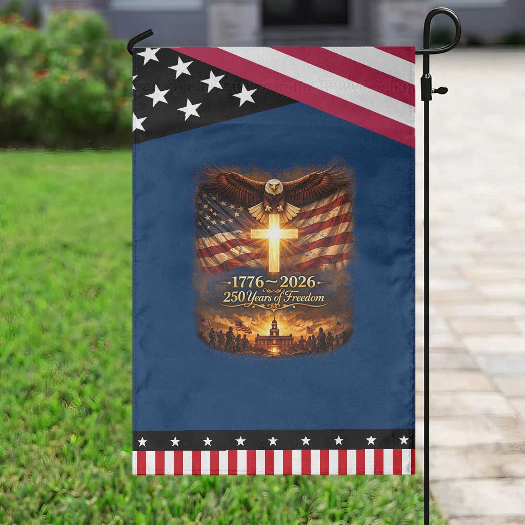 250th Anniversary USA Garden Flag 1776 2026 4th of July Patriotic Us 250 Flag TS10 Classic Blue Black Print Your Wear