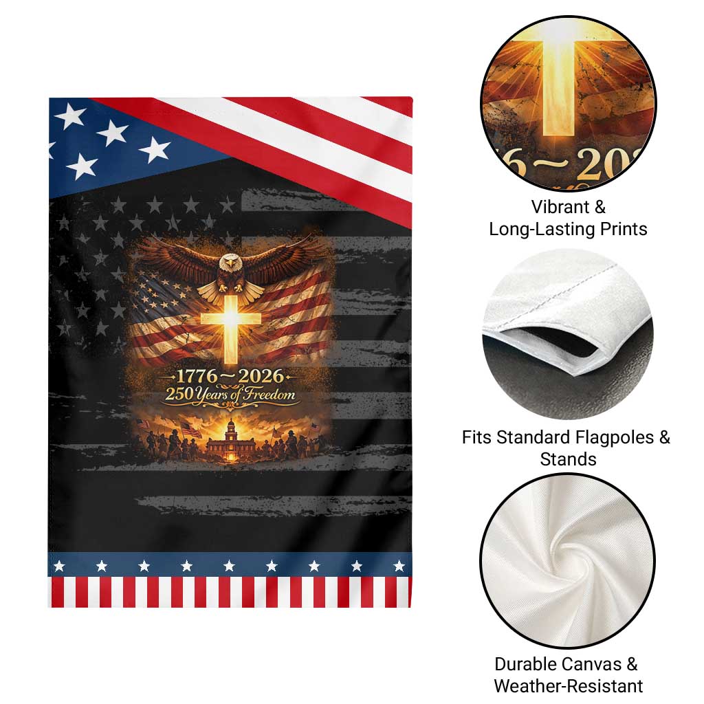 250th Anniversary USA Garden Flag 1776 2026 4th of July Patriotic Us 250 Flag TS10 Print Your Wear