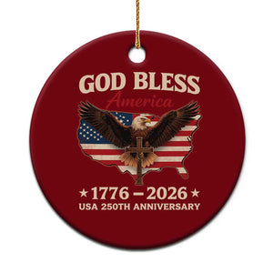 God Bless America 250th Anniversary Ceramic Ornament 250 Years USA 4th Of July TS10 1pc Red Print Your Wear