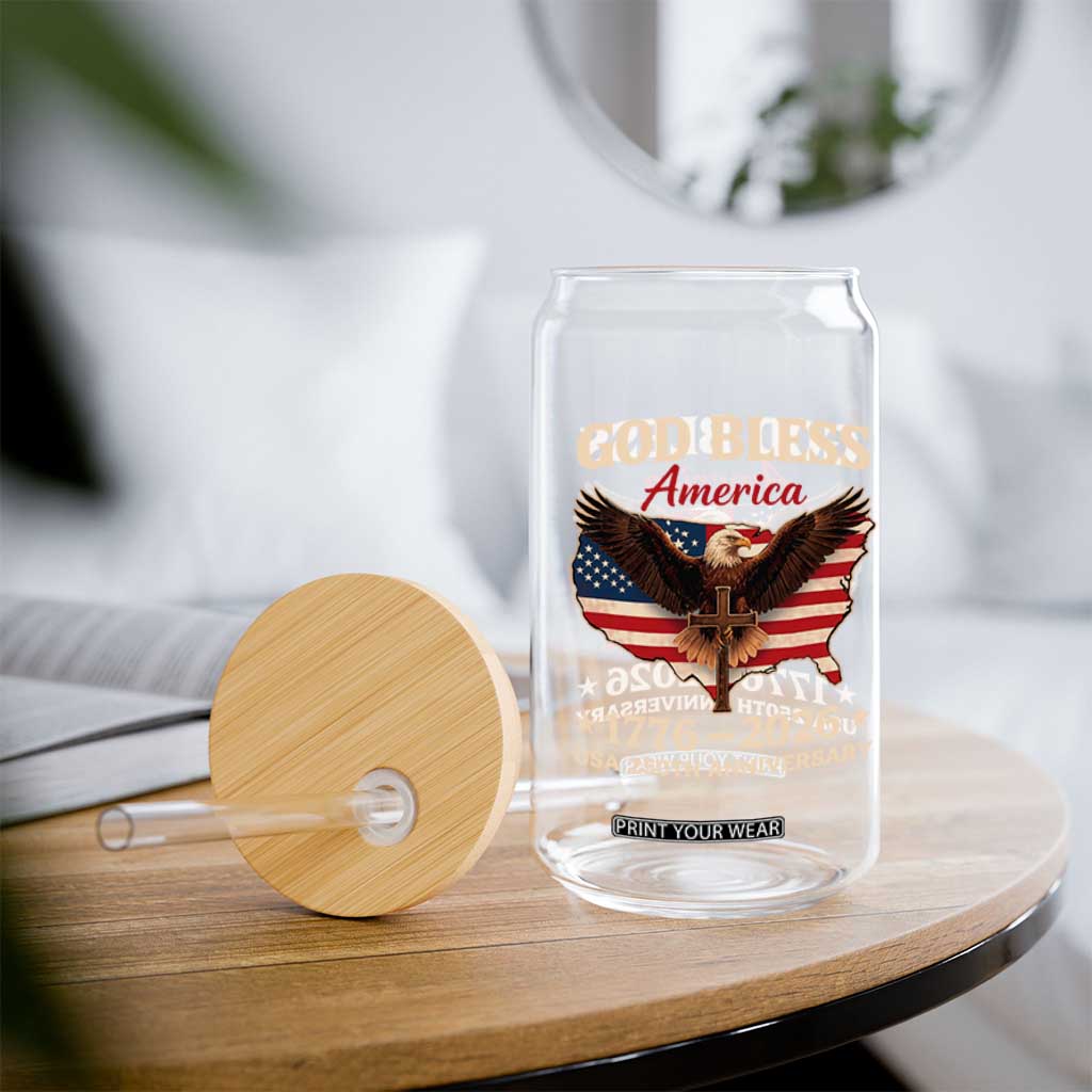 God Bless America 250th Anniversary Glass Can 250 Years USA 4th Of July TS10 Print Your Wear