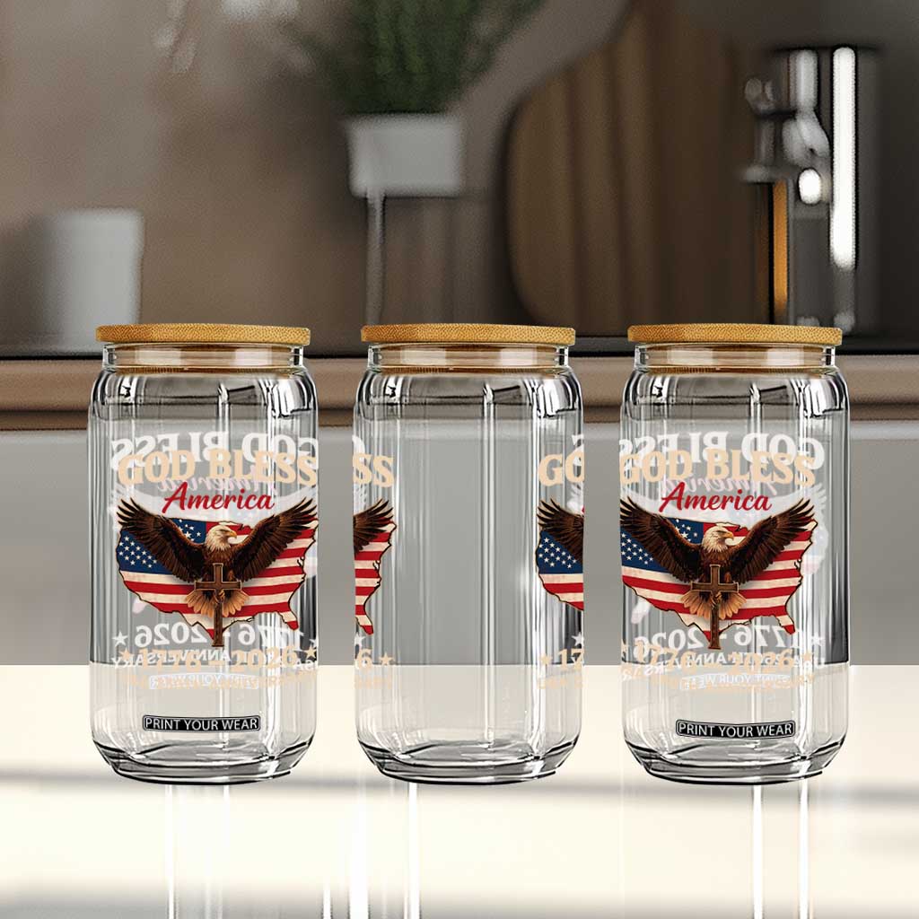 God Bless America 250th Anniversary Glass Can 250 Years USA 4th Of July TS10 Print Your Wear