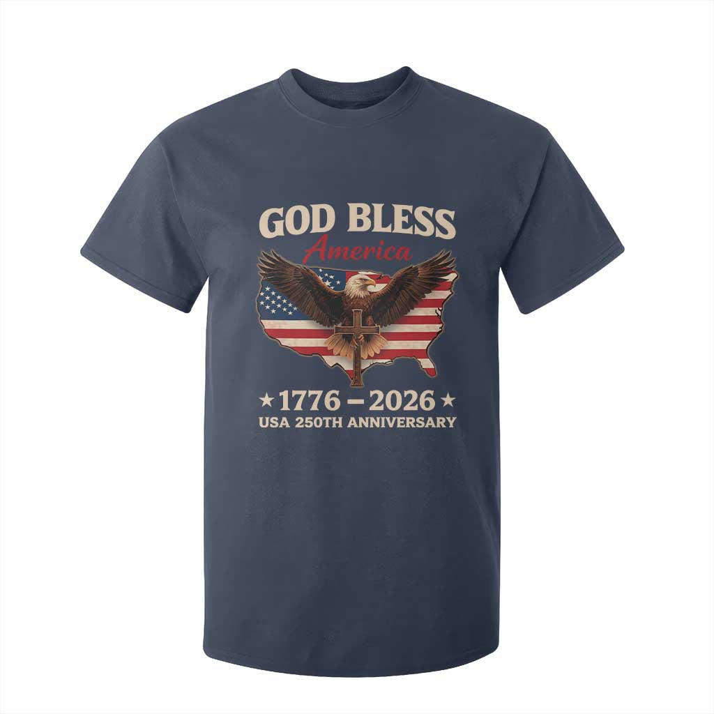 God Bless America 250th Anniversary T Shirt For Kid 250 Years USA 4th Of July TS10 Navy Print Your Wear