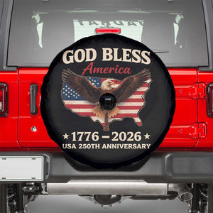God Bless America 250th Anniversary Spare Tire Cover 250 Years USA 4th Of July TS10 Black Print Your Wear