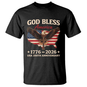 God Bless America 250th Anniversary T Shirt 250 Years USA 4th Of July TS10 Black Print Your Wear