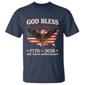 God Bless America 250th Anniversary T Shirt 250 Years USA 4th Of July TS10 Navy Print Your Wear