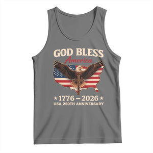 God Bless America 250th Anniversary Tank Top 250 Years USA 4th Of July TS10 Black Heather Print Your Wear