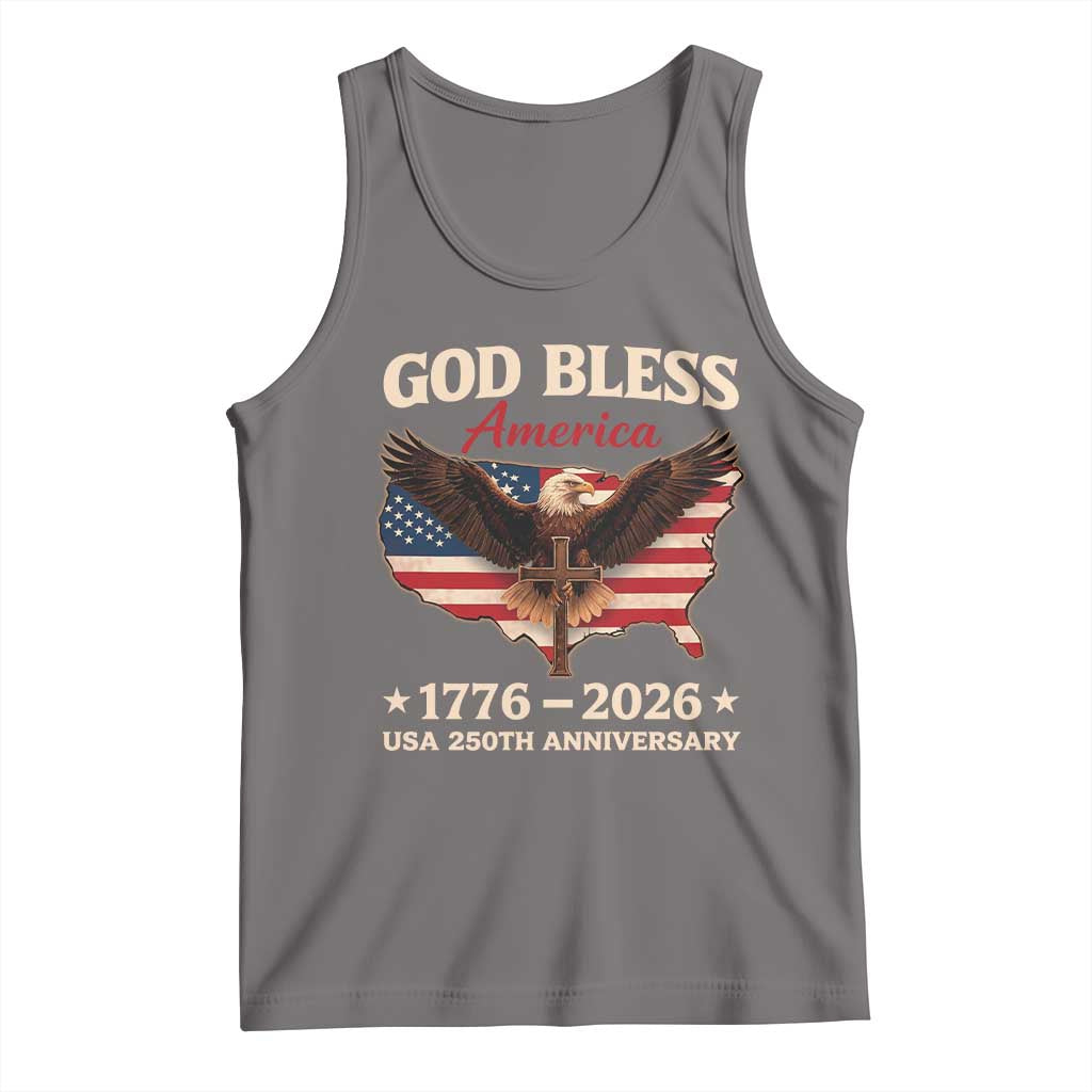 God Bless America 250th Anniversary Tank Top 250 Years USA 4th Of July TS10 Deep Heather Print Your Wear