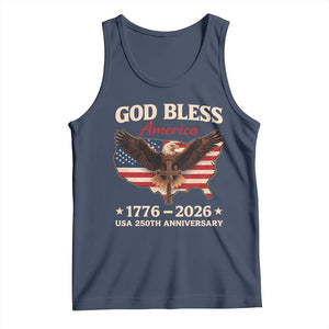 God Bless America 250th Anniversary Tank Top 250 Years USA 4th Of July TS10 Navy Print Your Wear