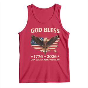 God Bless America 250th Anniversary Tank Top 250 Years USA 4th Of July TS10 Red Print Your Wear