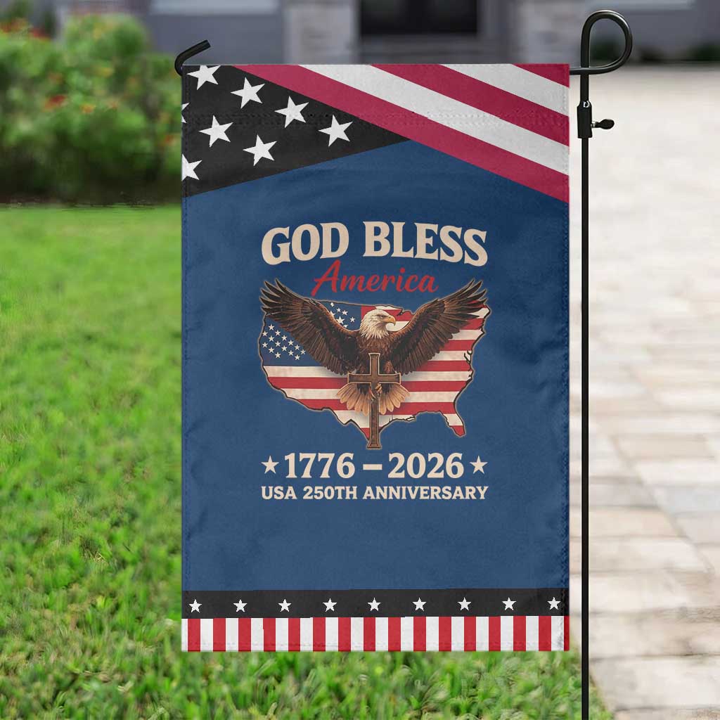 God Bless America 250th Anniversary Garden Flag 250 Years USA 4th Of July TS10 Classic Blue Black Print Your Wear