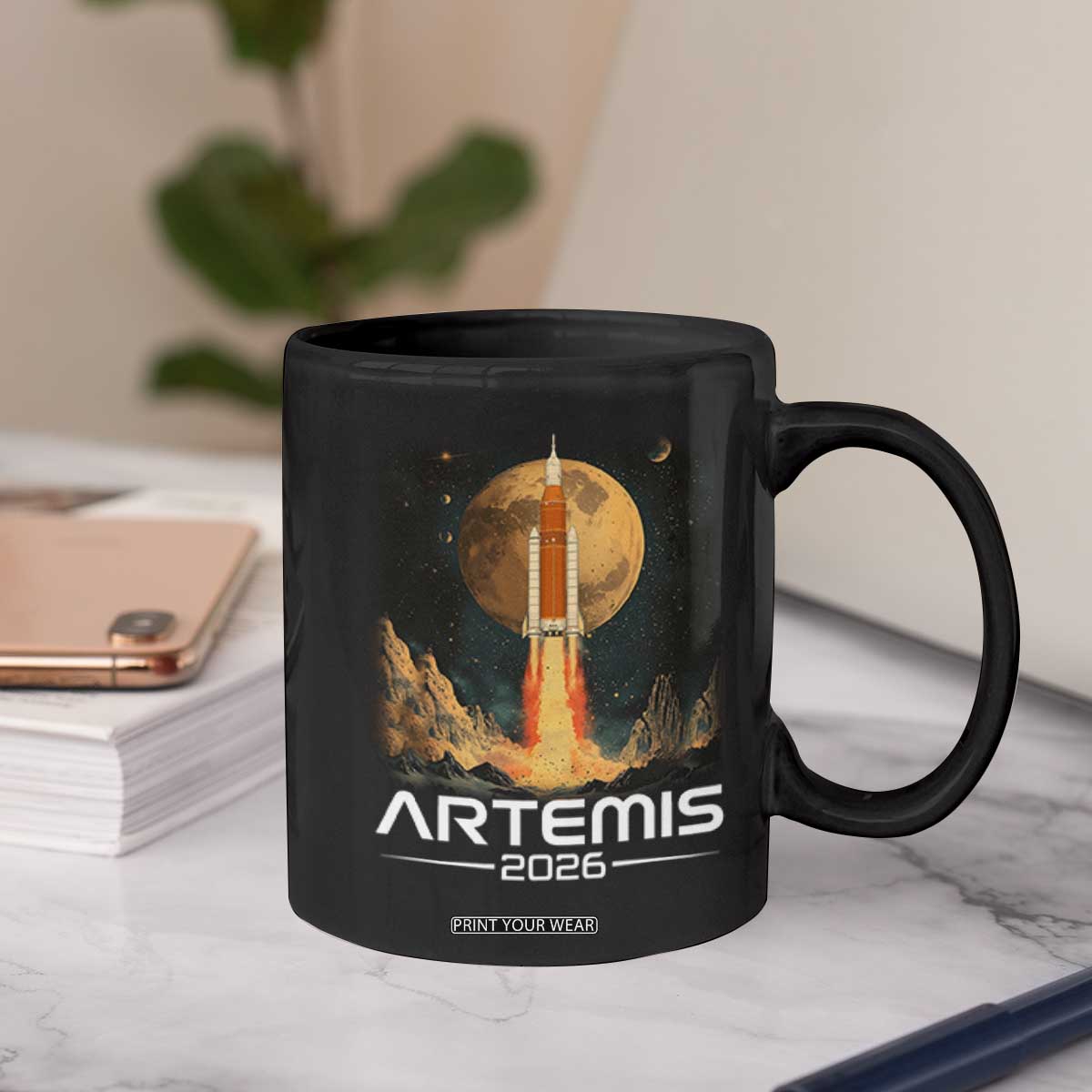 Launch To The Moon Mission Coffee Mug TS10 Print Your Wear