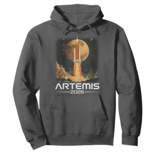 Launch To The Moon Mission Hoodie TS10 Dark Heather Print Your Wear