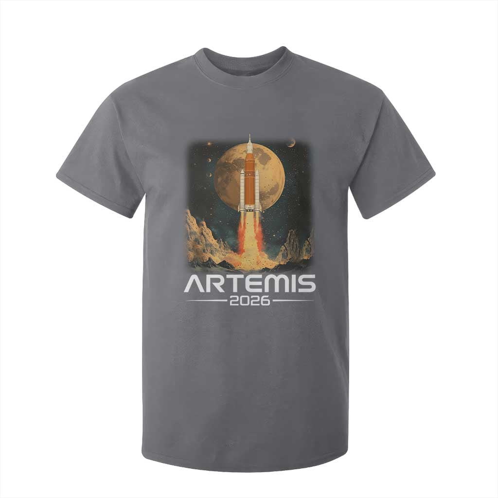 Launch To The Moon Mission T Shirt For Kid TS10 Charcoal Print Your Wear