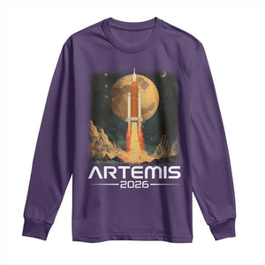 Launch To The Moon Mission Long Sleeve Shirt TS10 Purple Print Your Wear