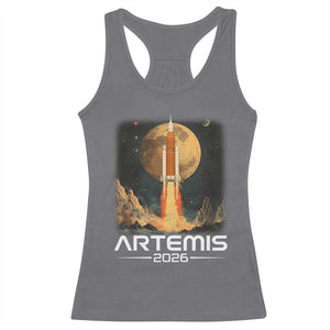 Launch To The Moon Mission Racerback Tank Top TS10 Charcoal Print Your Wear