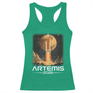Launch To The Moon Mission Racerback Tank Top TS10 Irish Green Print Your Wear