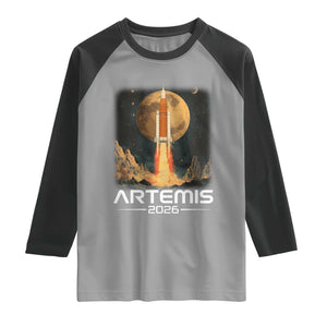 Launch To The Moon Mission Raglan Shirt TS10 Sport Gray Black Print Your Wear
