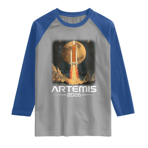 Launch To The Moon Mission Raglan Shirt TS10 Sport Gray Royal Print Your Wear
