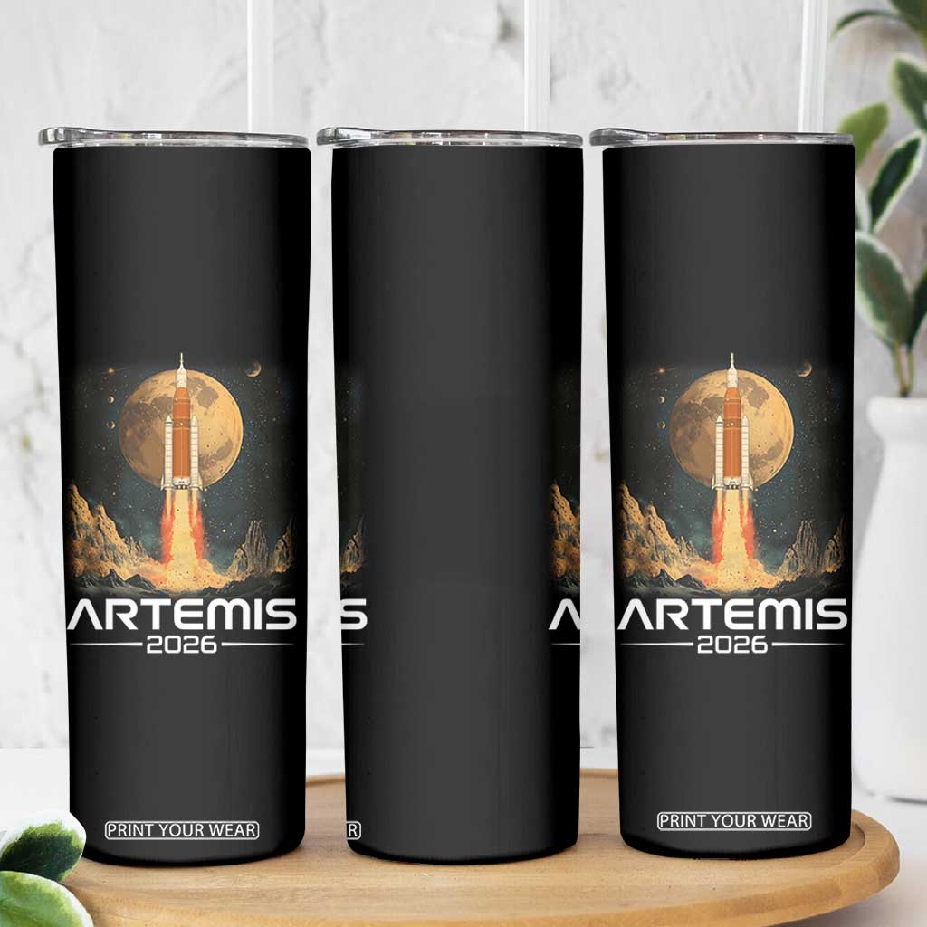 Launch To The Moon Mission Skinny Tumbler TS10 Print Your Wear