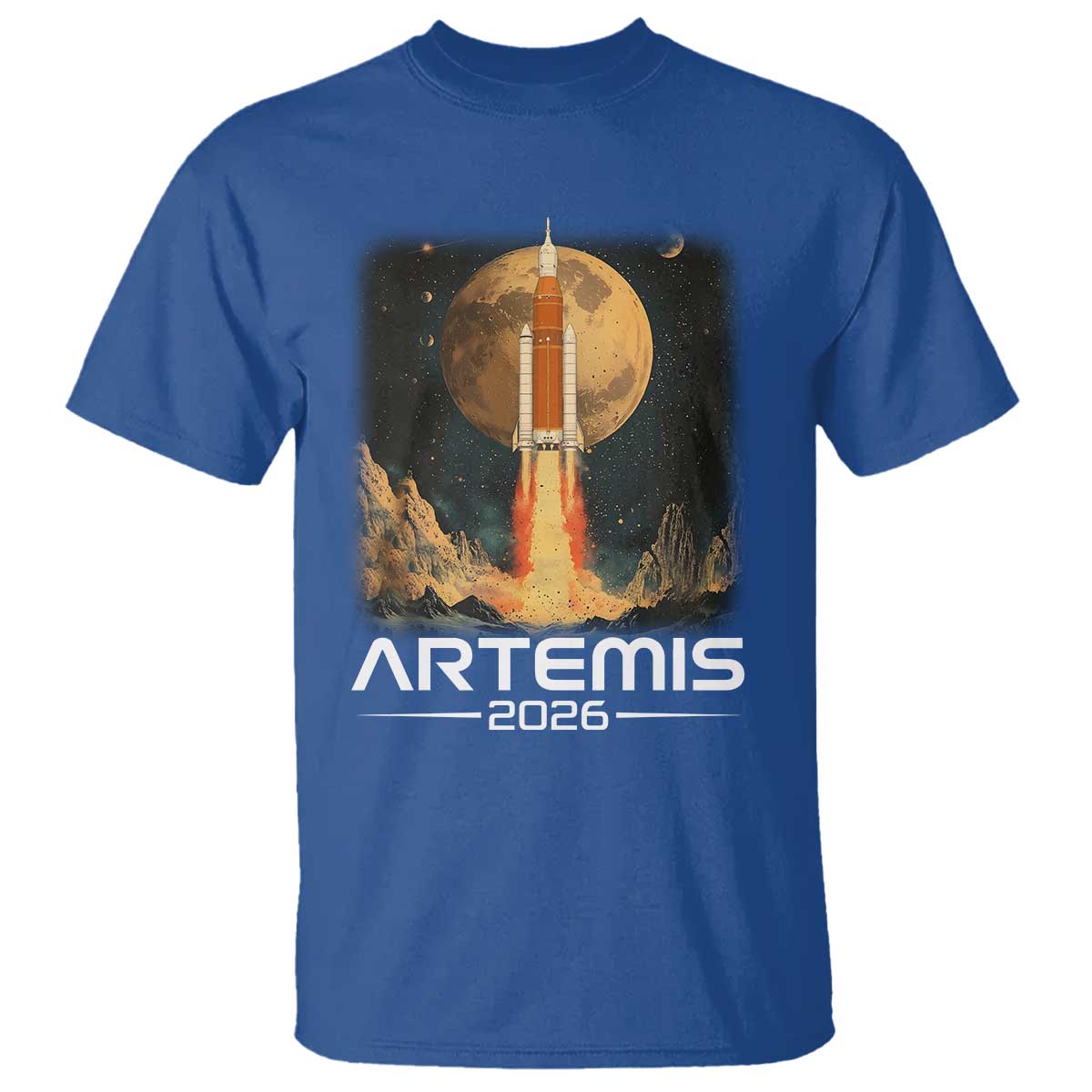 Launch To The Moon Mission T Shirt TS10 Royal Blue Print Your Wear