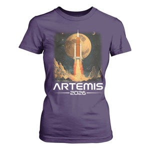 Launch To The Moon Mission T Shirt For Women TS10 Purple Print Your Wear