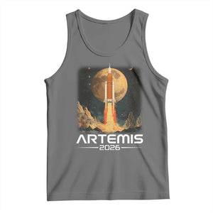 Launch To The Moon Mission Tank Top TS10 Black Heather Print Your Wear