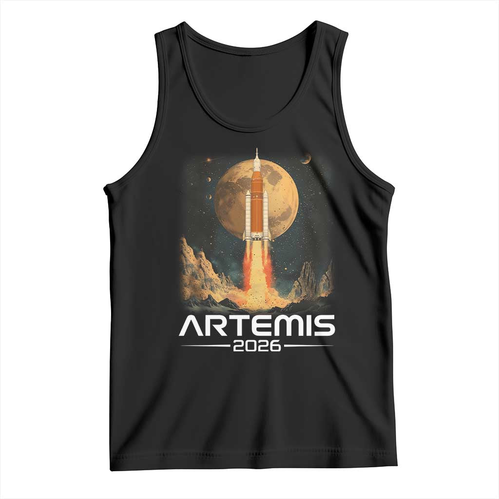 Launch To The Moon Mission Tank Top TS10 Black Print Your Wear