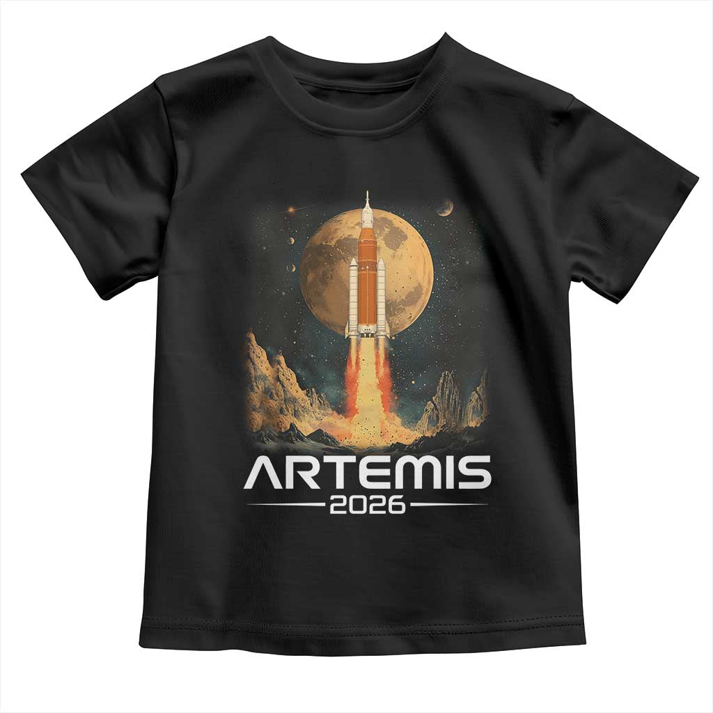 Launch To The Moon Mission Toddler T Shirt TS10 Black Print Your Wear